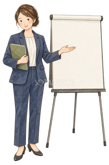 計画を説明する女性リーダー