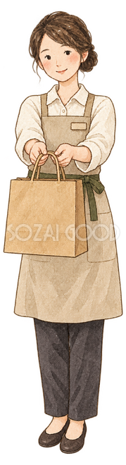 商品を手渡すスタッフ 商品を手渡すスタッフ