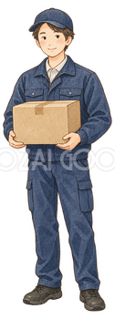 配達員のご挨拶｜年末年始の無料ビジネス人物イラスト素材 103738