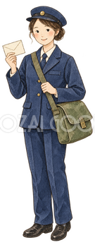 郵便配達員のご挨拶｜年末年始の無料ビジネス人物イラスト素材 103739