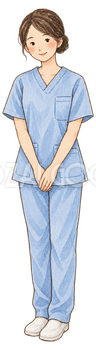 看護師のご挨拶｜年末年始の無料ビジネス人物イラスト素材 103740