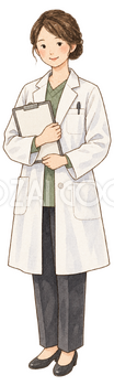薬剤師のご挨拶｜年末年始の無料ビジネス人物イラスト素材 103742