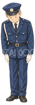警備員のご挨拶｜年末年始の無料ビジネス人物イラスト素材 103748