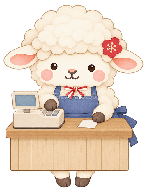 レジで働く羊 レジで働く羊
