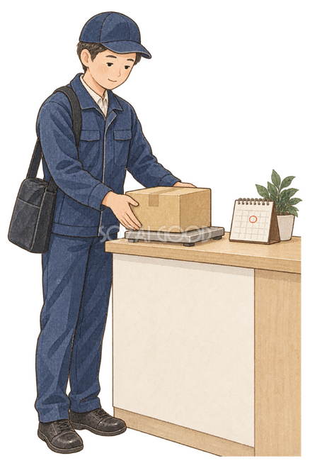 年内発送の荷物を受け付ける配達員 年内発送の荷物を受け付ける配達員