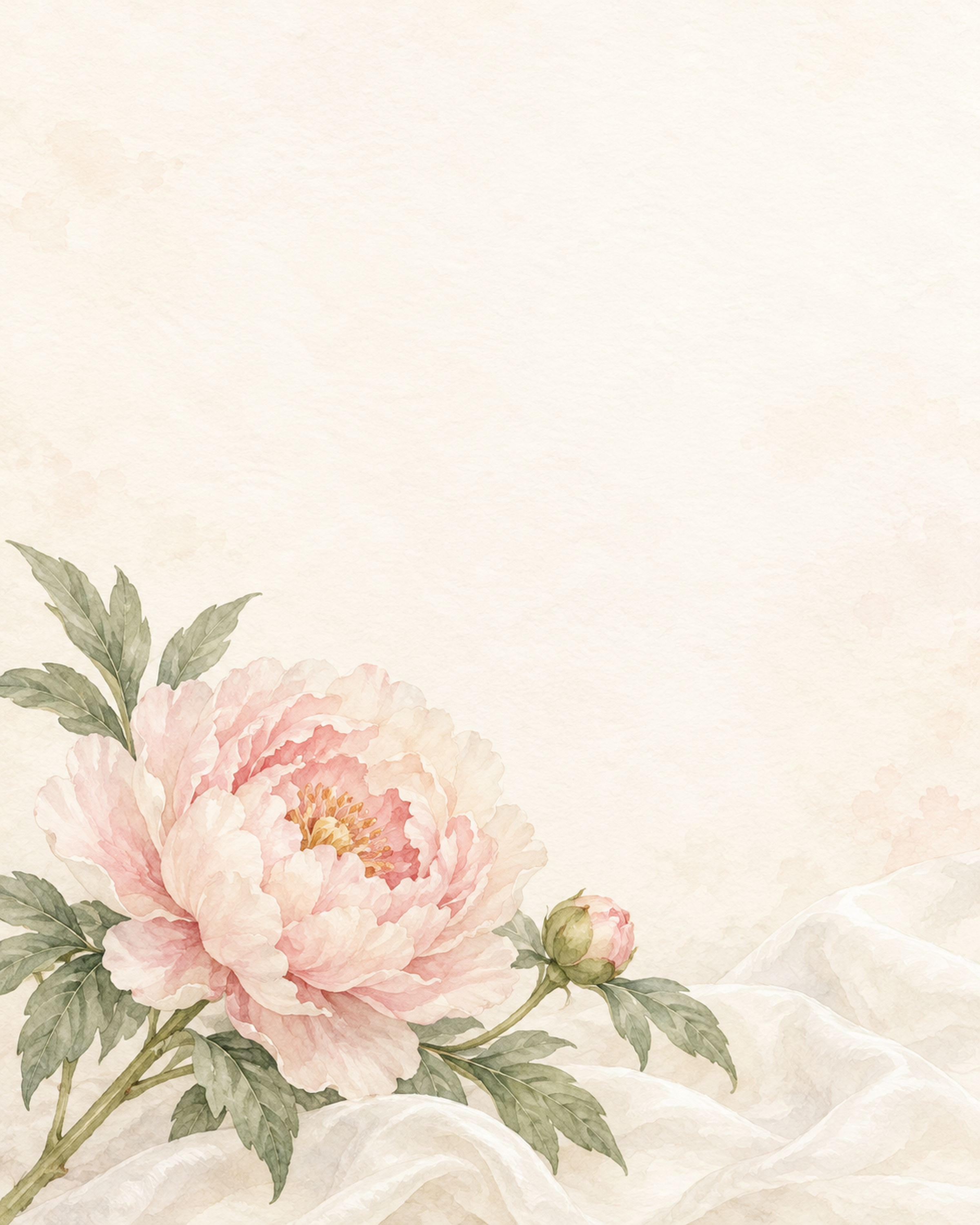 芍薬・低い飾りの縦長背景｜文字なしの無料背景イラスト素材 103976に写真・文字を入れる