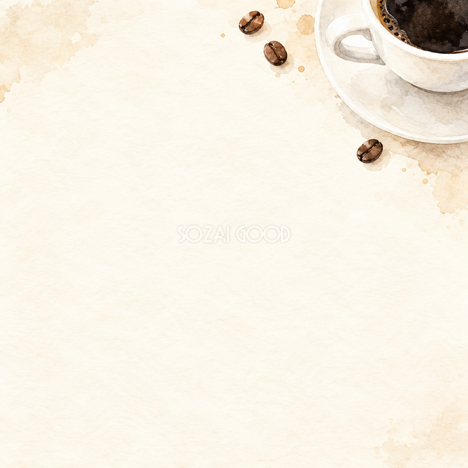 コーヒー豆・上側の飾りと淡い光 コーヒー豆・上側の飾りと淡い光
