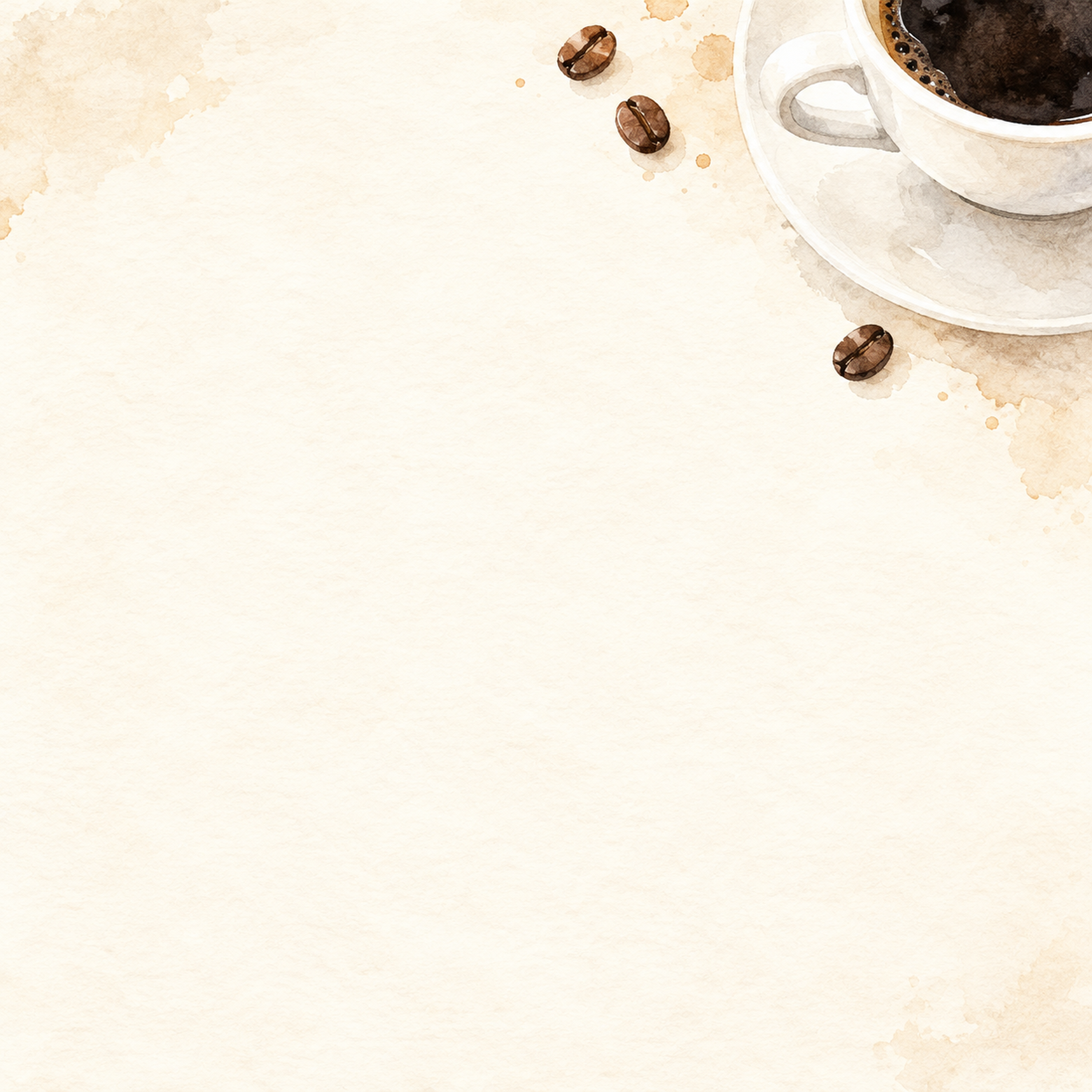 コーヒー豆・上側の飾りと淡い光｜文字なしの無料背景イラスト素材 103999に写真・文字を入れる