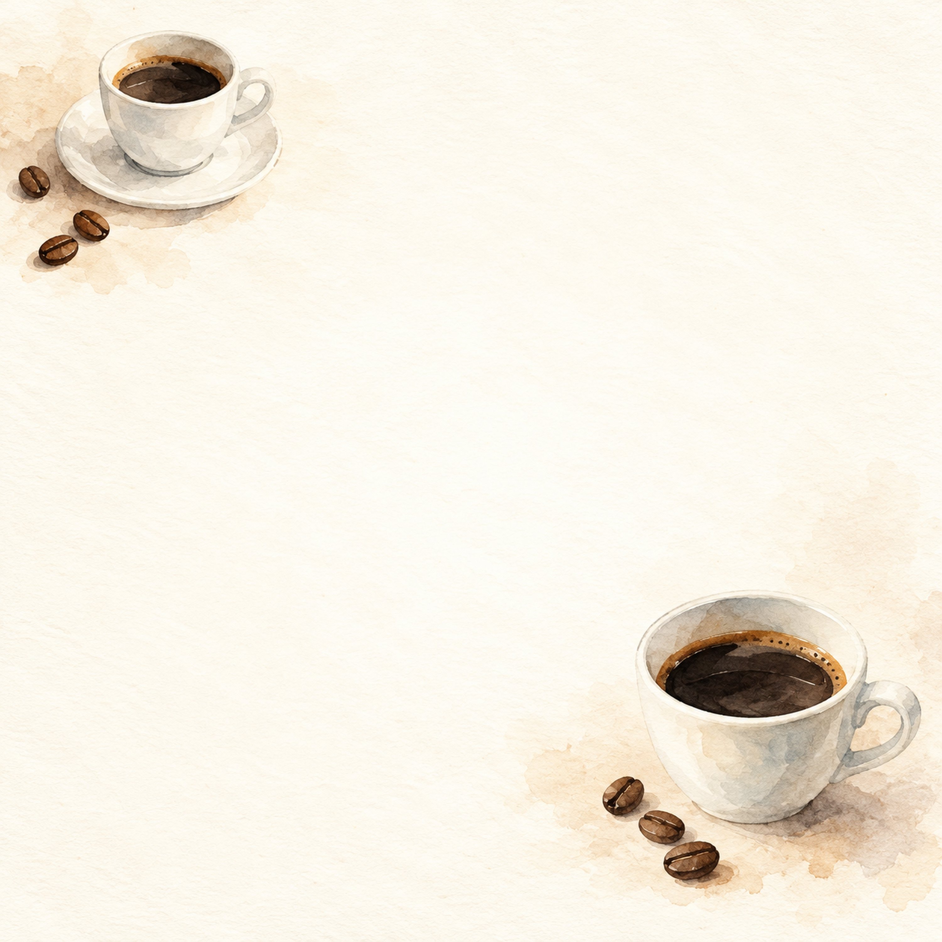 コーヒー豆・対角の飾りと明るい中央｜文字なしの無料背景イラスト素材 104000に写真・文字を入れる