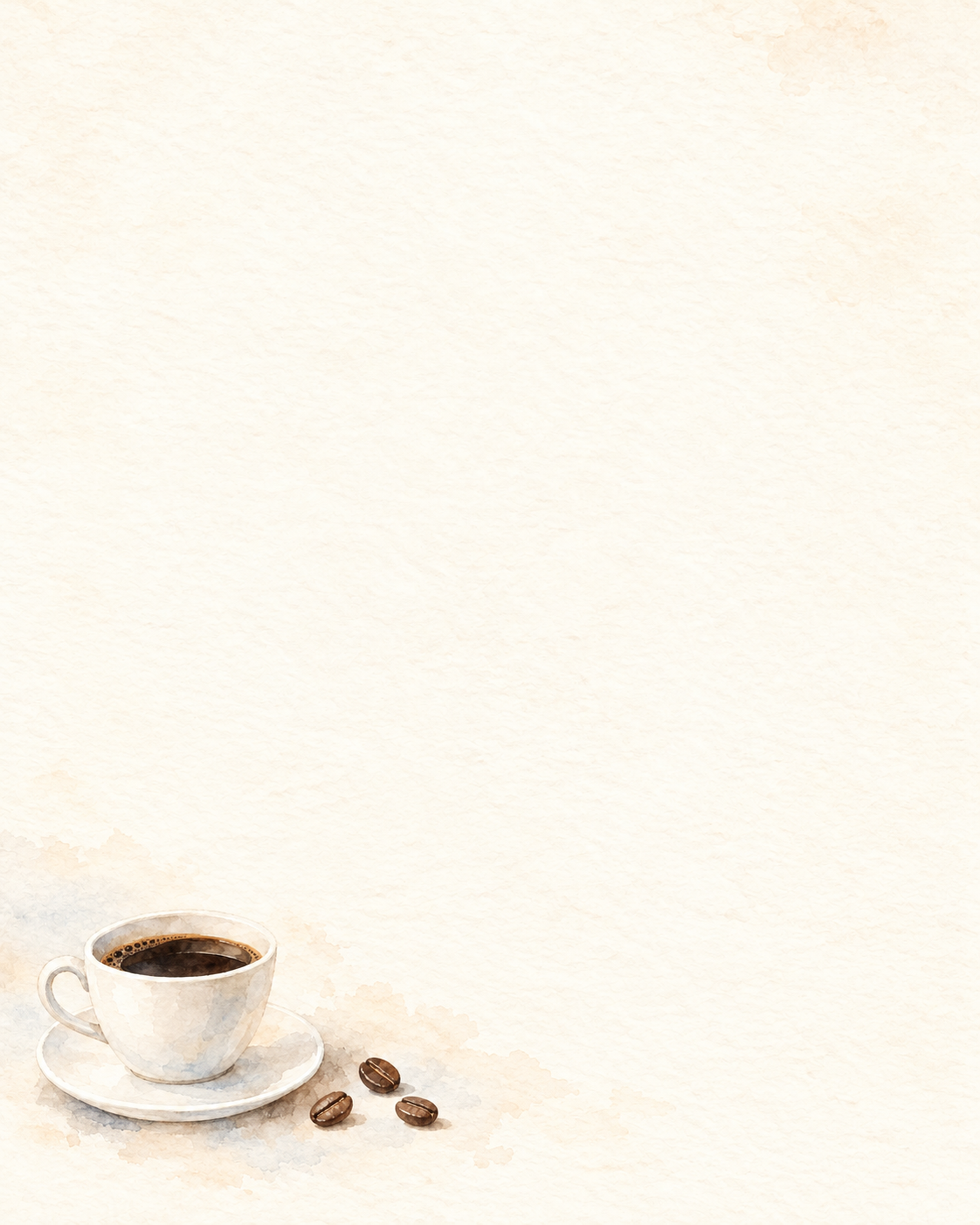 コーヒー豆とカップ・左下の縦長背景｜文字なしの無料背景イラスト素材 104002に写真・文字を入れる