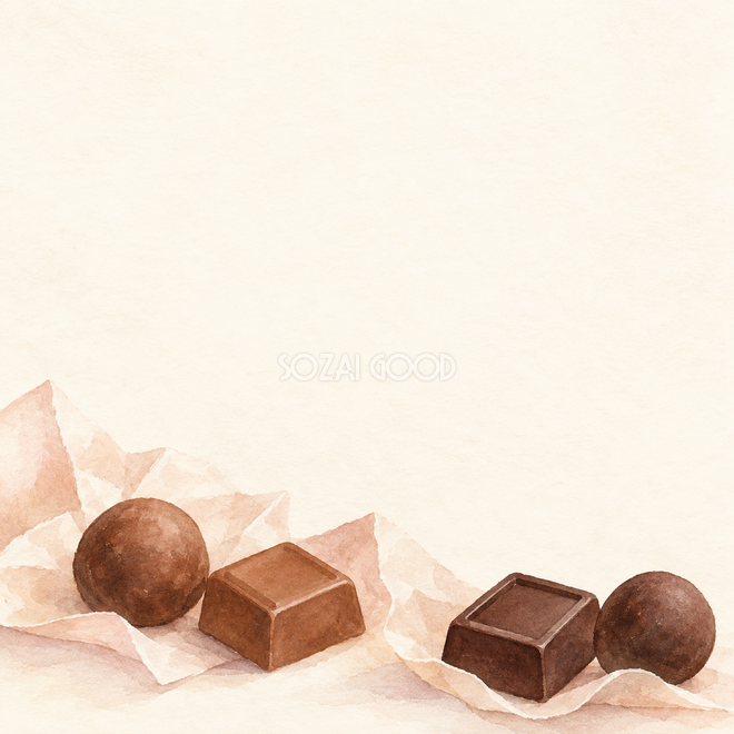 チョコレート・低い飾りと広い余白