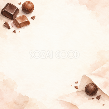 チョコレート・小さな飾りと光のにじみ｜文字なしの無料背景イラスト素材 104027