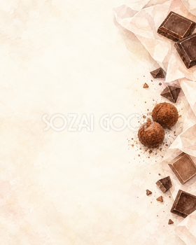 チョコレート・片側に流れる縦長背景｜文字なしの無料背景イラスト素材 104029