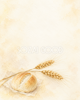 麦の穂・低い飾りの縦長背景｜文字なしの無料背景イラスト素材 104106