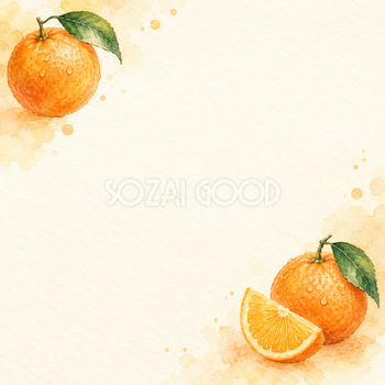 オレンジ・対角の飾りと明るい中央｜文字なしの無料背景イラスト素材 104130