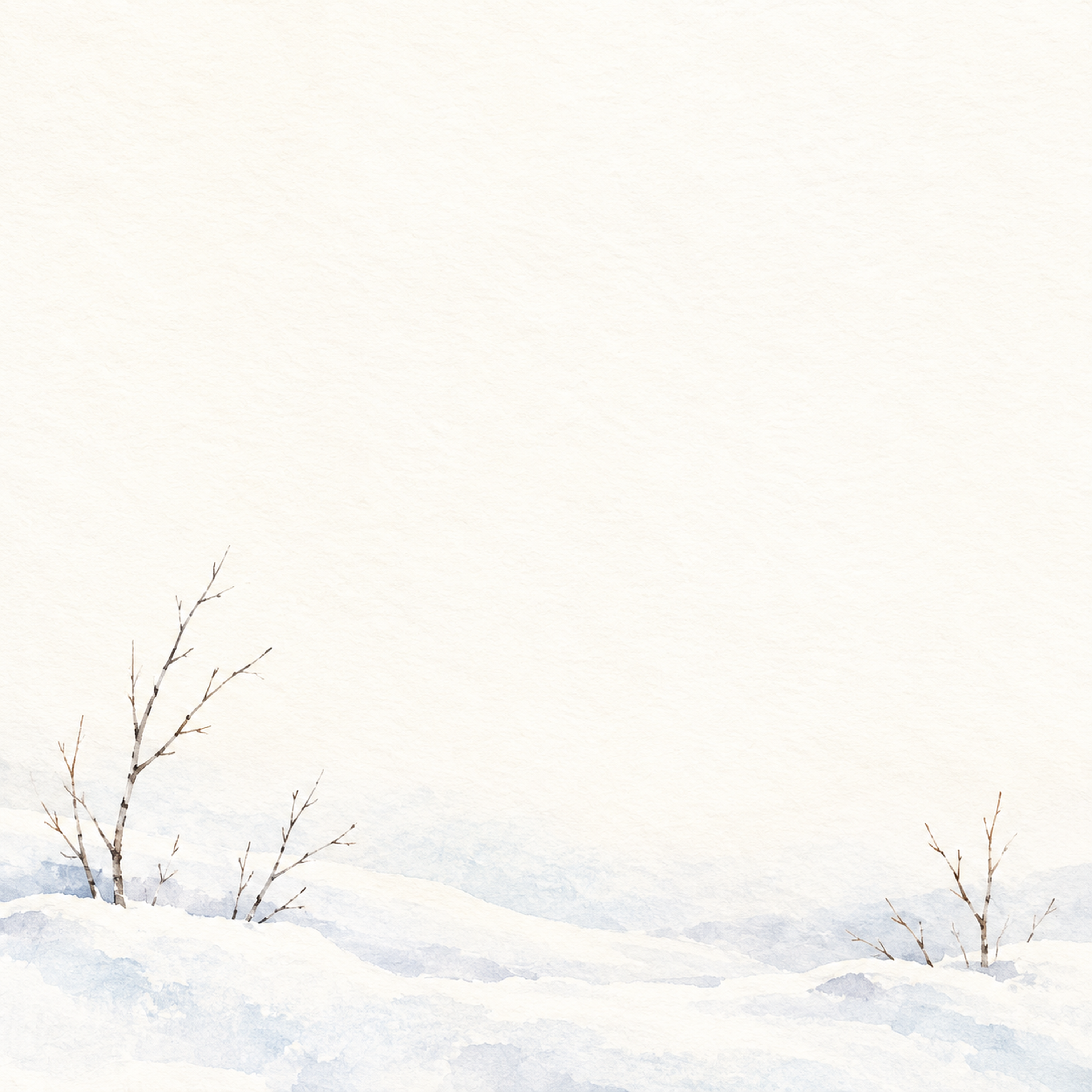 白い雪景色・低い飾りと広い余白｜文字なしの無料背景イラスト素材 104154に写真・文字を入れる