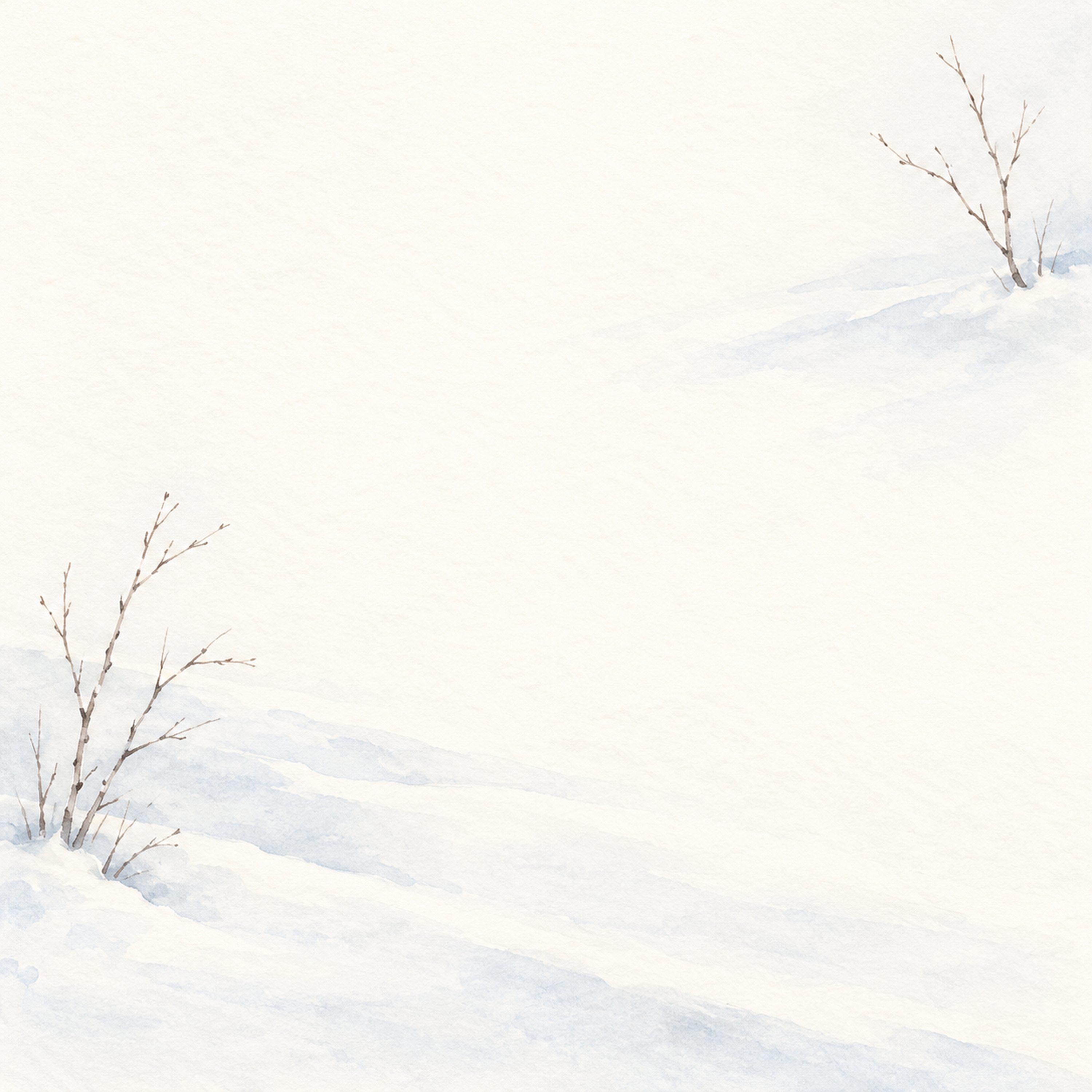 白い雪景色・対角の飾りと明るい中央｜文字なしの無料背景イラスト素材 104156に写真・文字を入れる