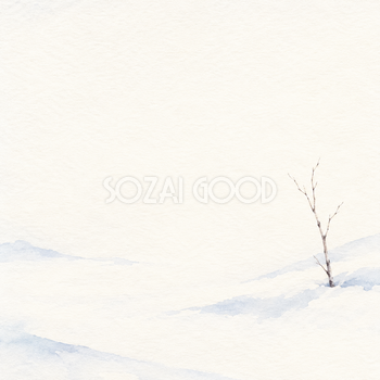 白い雪景色・小さな飾りと光のにじみ｜文字なしの無料背景イラスト素材 104157