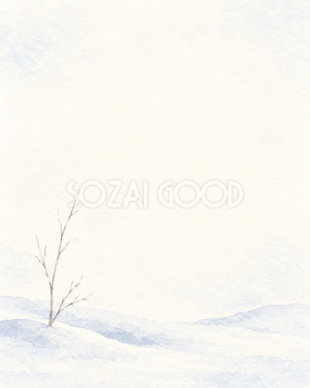 白い雪景色・低い飾りの縦長背景｜文字なしの無料背景イラスト素材 104158