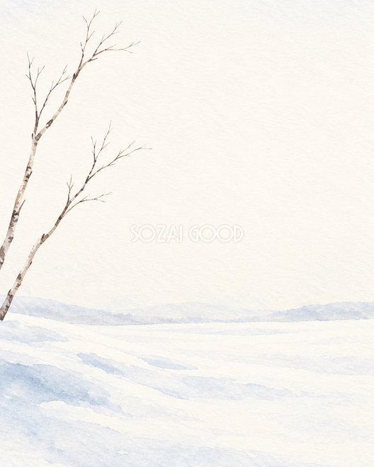 白い雪景色・片側に流れる縦長背景 白い雪景色・片側に流れる縦長背景
