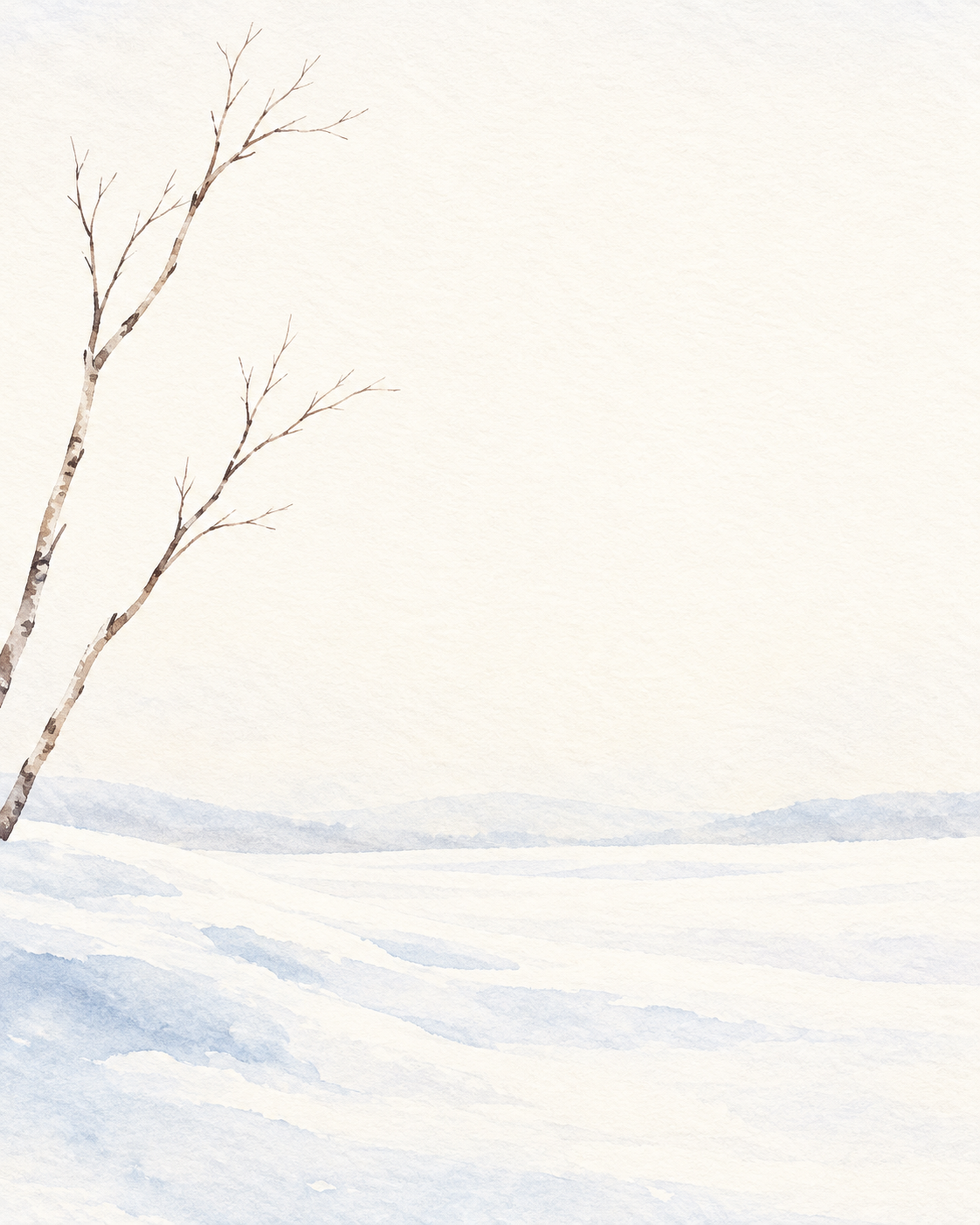 白い雪景色・片側に流れる縦長背景｜文字なしの無料背景イラスト素材 104159に写真・文字を入れる
