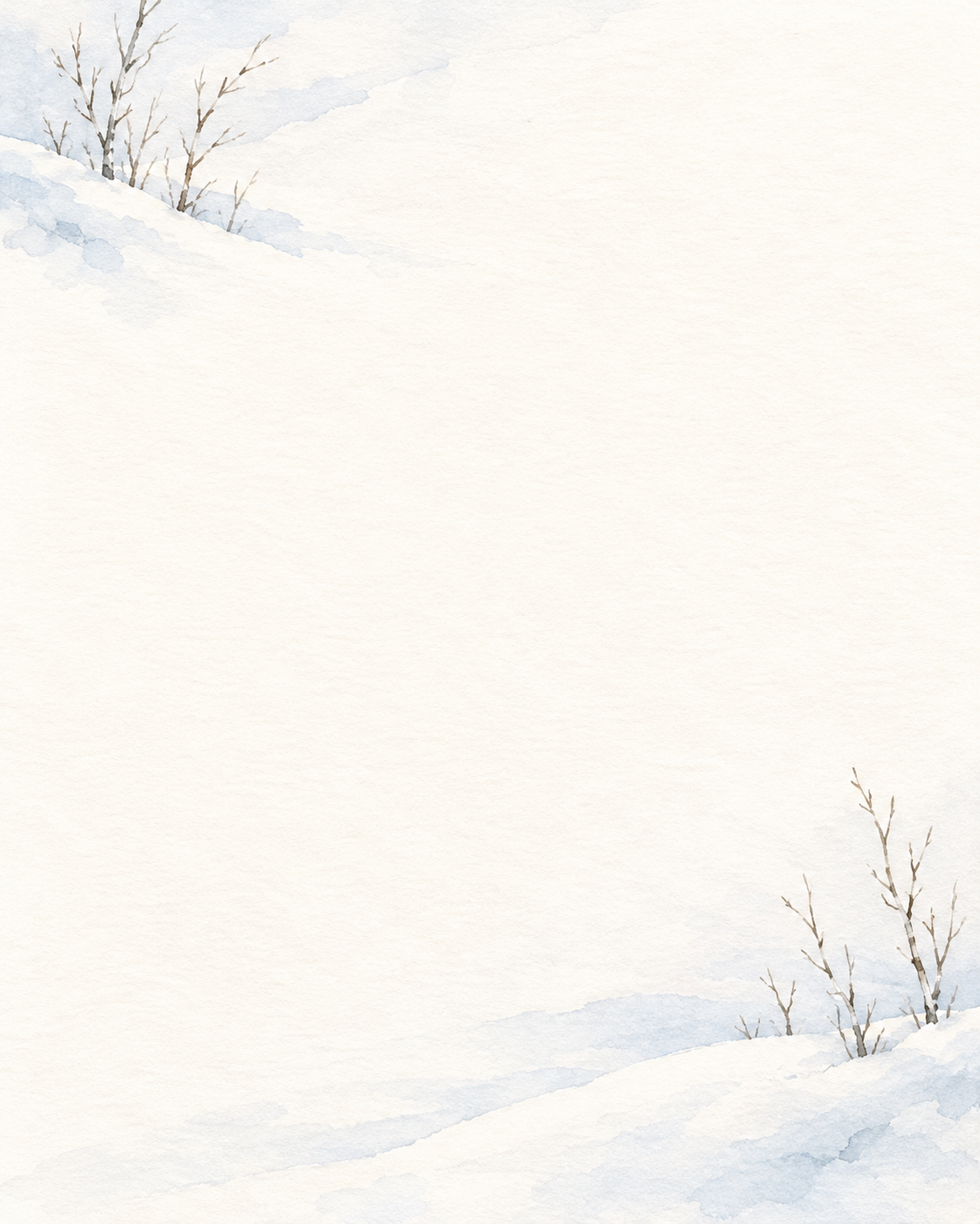 白い雪景色・対角に添えた縦長背景｜文字なしの無料背景イラスト素材 104160に写真・文字を入れる