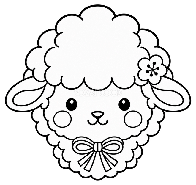 線画の羊の顔