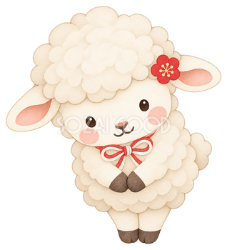 ありがとうの羊のイラスト｜未年のかわいい無料素材 104235