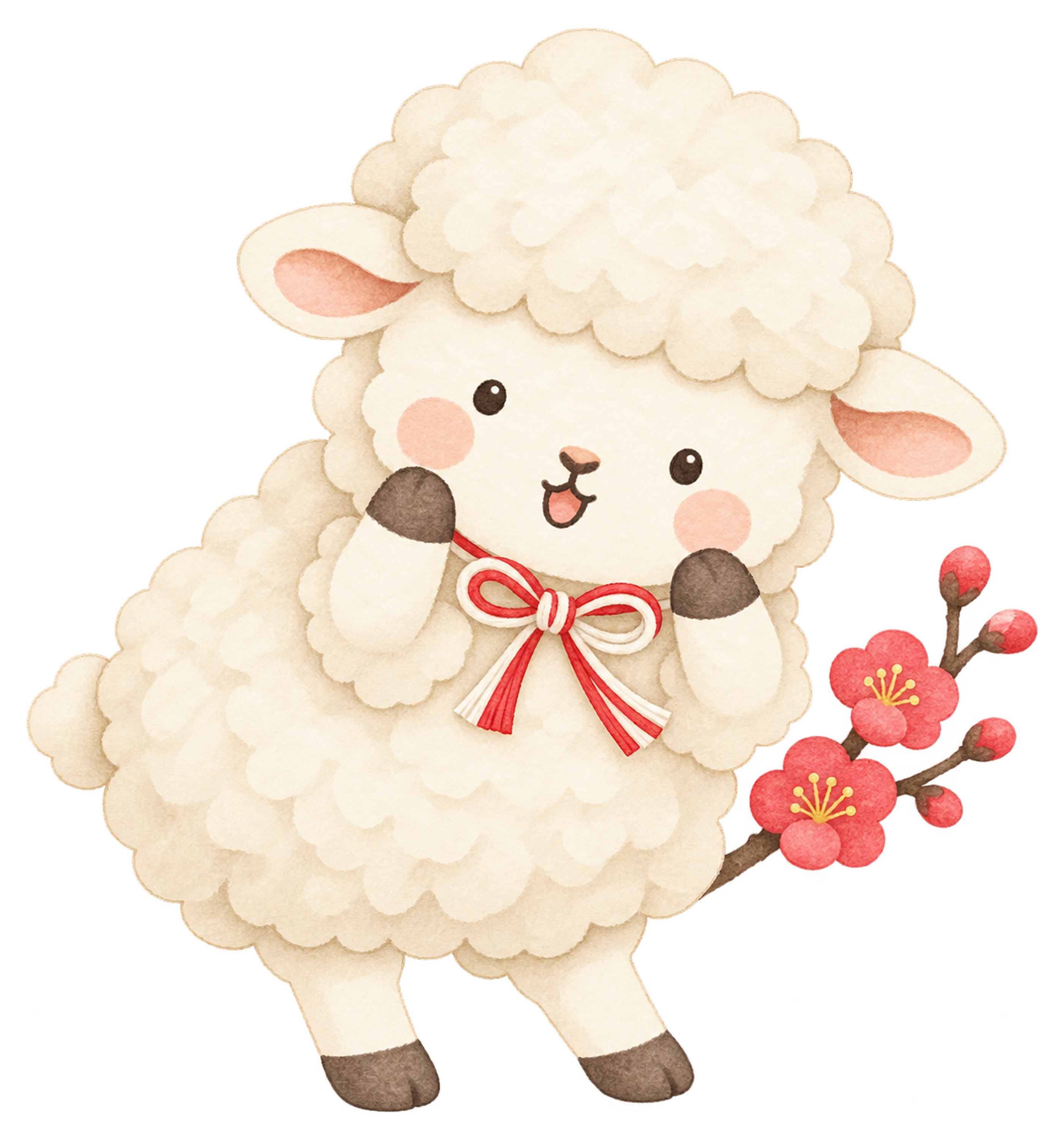 びっくりする羊のイラスト｜未年のかわいい無料素材 104241に写真・文字を入れる