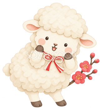 びっくりする羊のイラスト｜未年のかわいい無料素材 104241