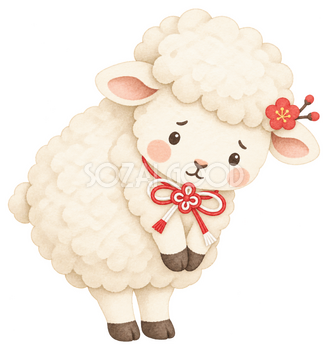 困っている羊のイラスト｜未年のかわいい無料素材 104242