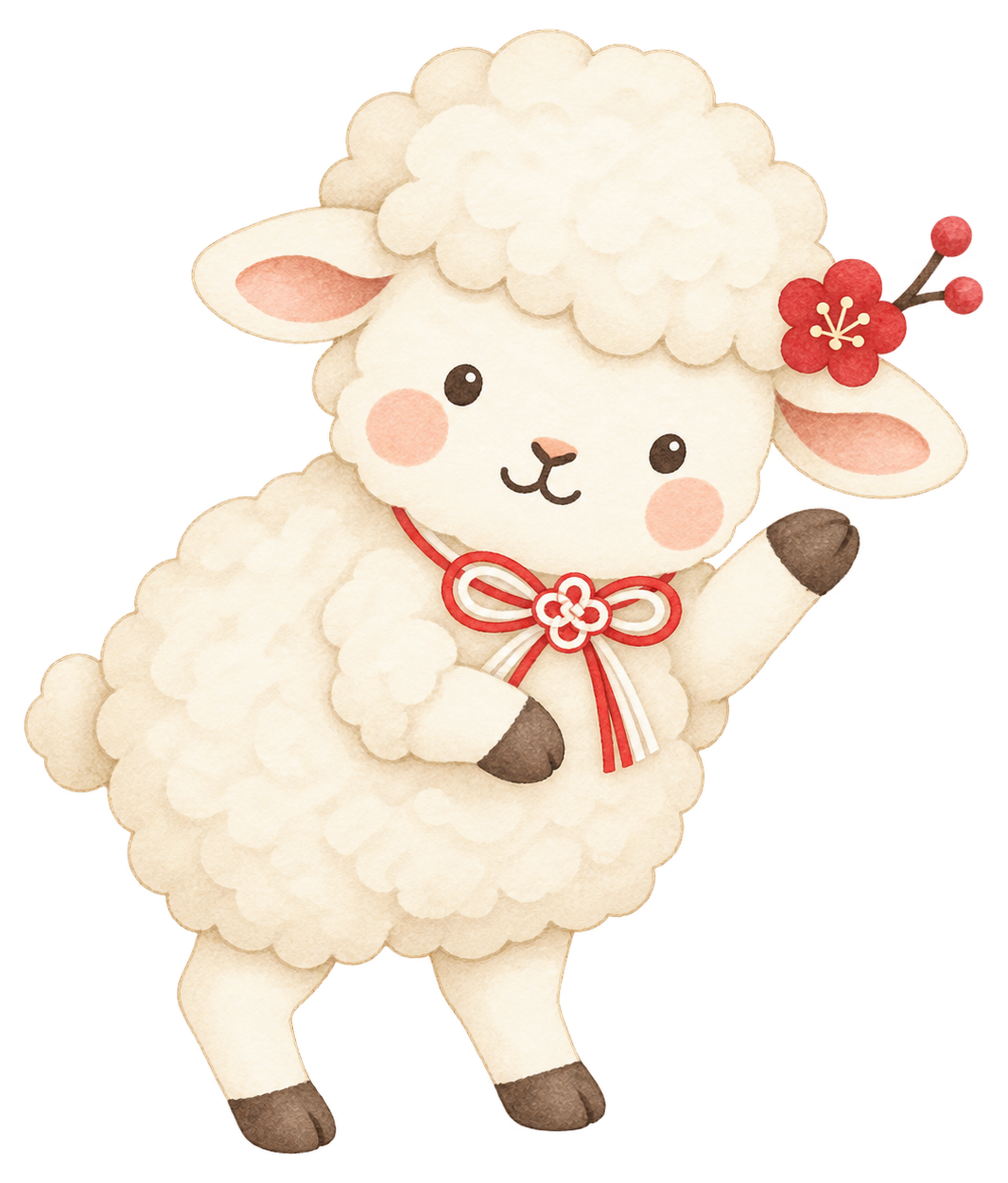 やったねの羊のイラスト｜未年のかわいい無料素材 104248に写真・文字を入れる