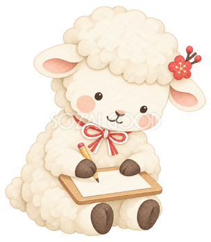 手紙を書く羊のイラスト｜未年のかわいい無料素材 104252