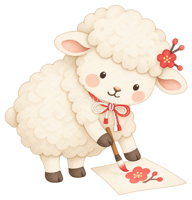 絵を描く羊 絵を描く羊