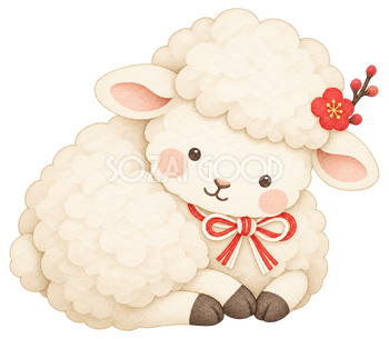 まるくなる羊のイラスト｜未年のかわいい無料素材 104261