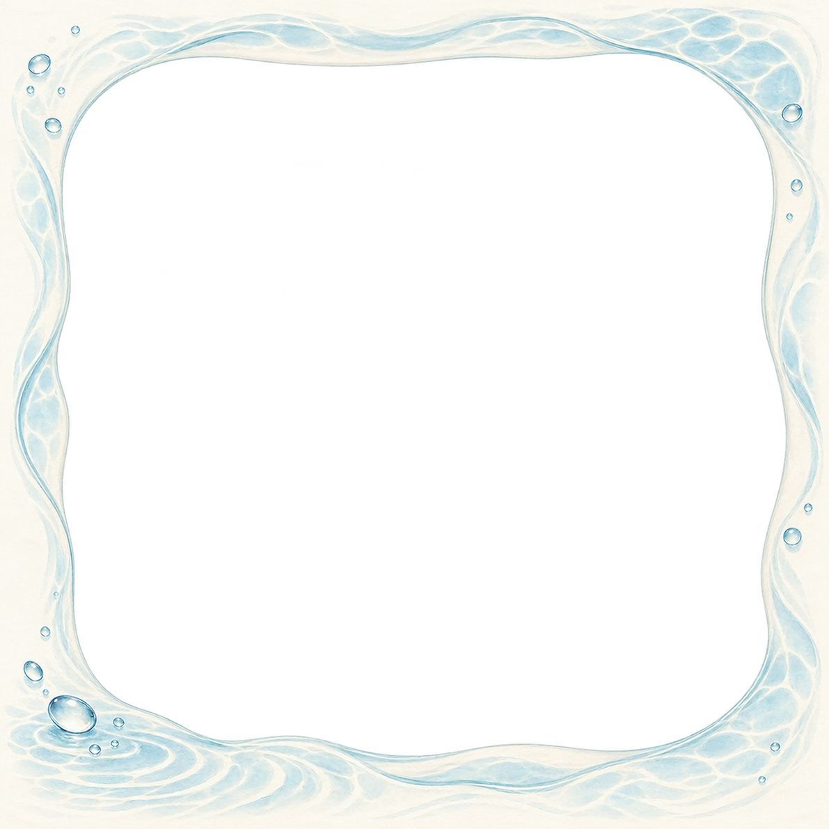 淡い水色の水の輪の正方形フレーム｜写真と文字を飾る無料イラスト素材 104382に写真・文字を入れる