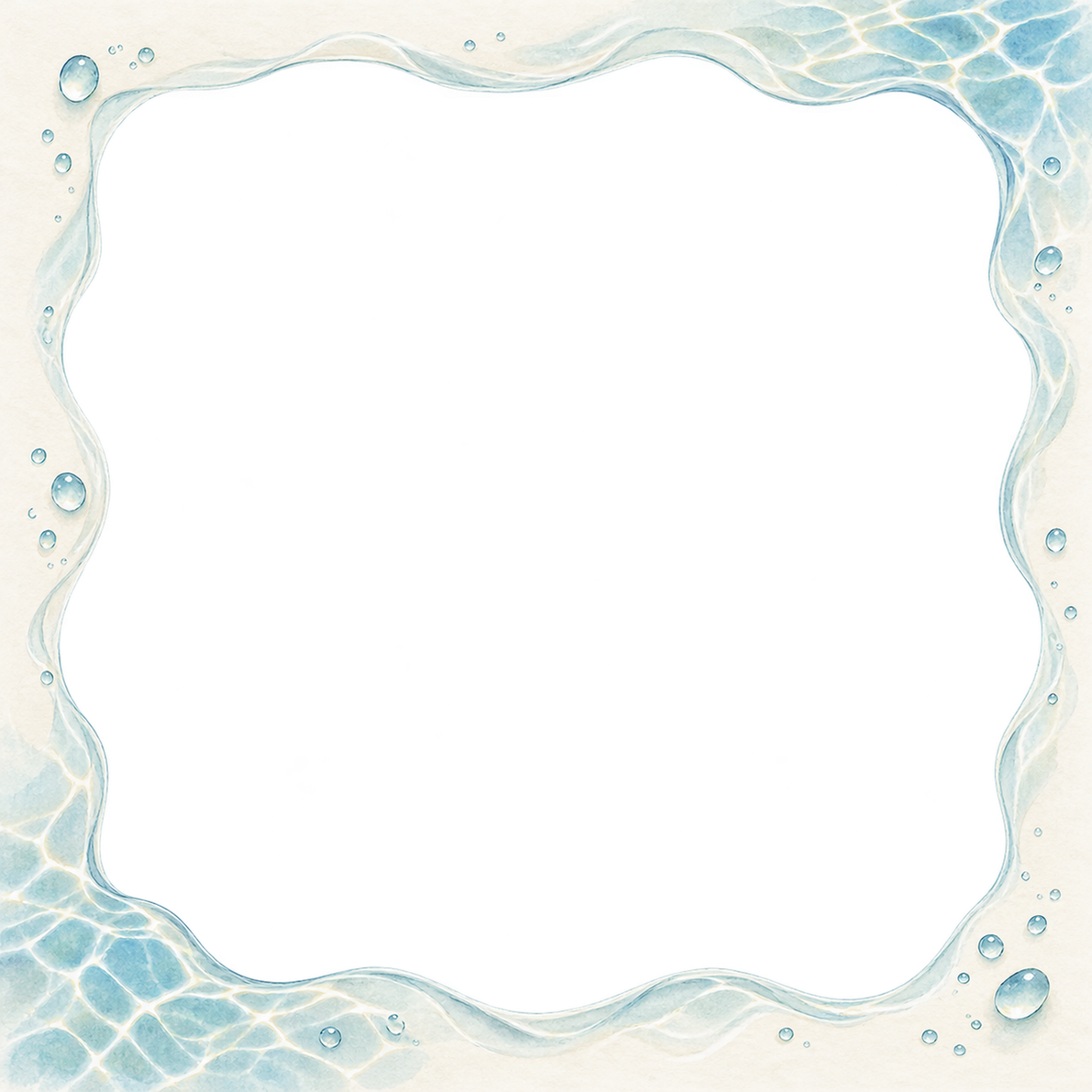 朝の淡い水面の正方形フレーム｜写真と文字を飾る無料イラスト素材 104390に写真・文字を入れる