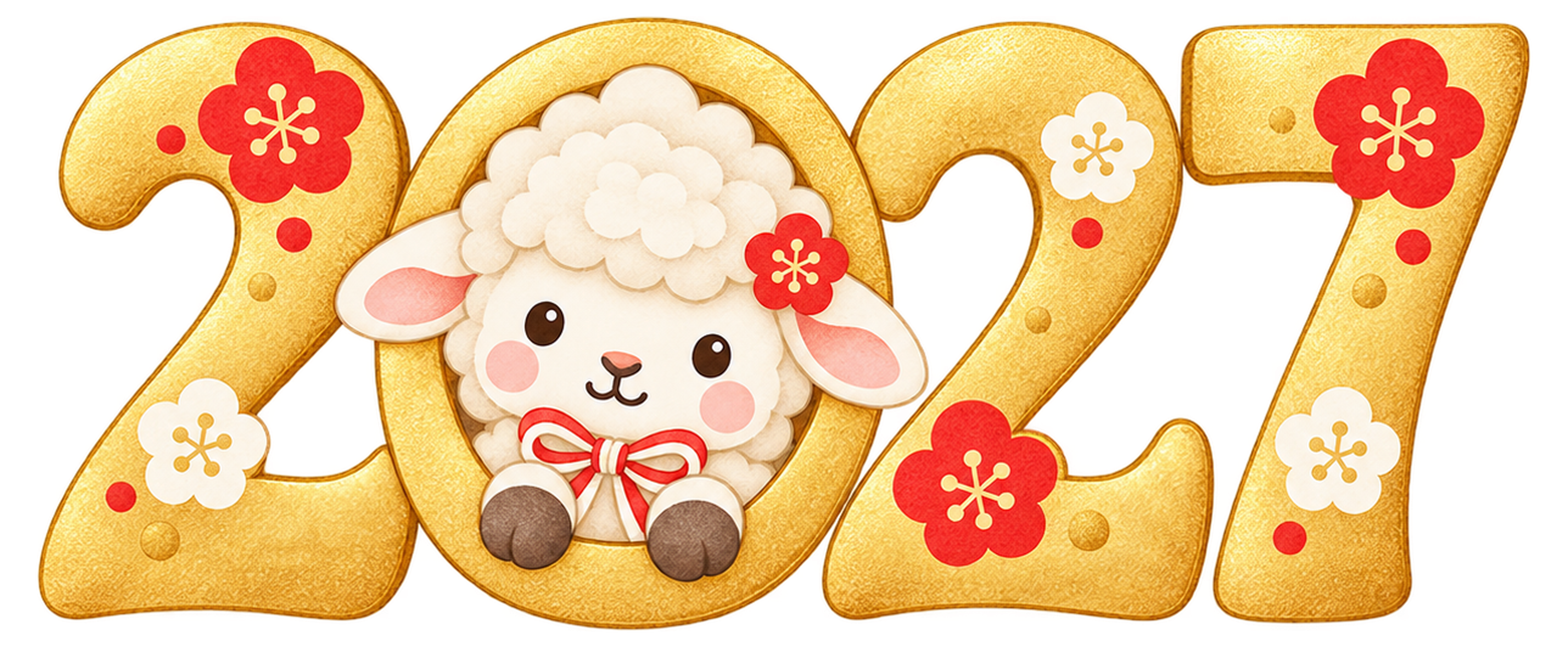 0から顔を出す羊のイラスト｜未年のかわいい無料素材 104425に写真・文字を入れる