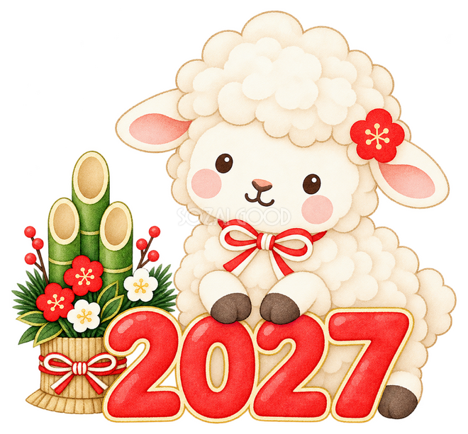 2027と小さな門松