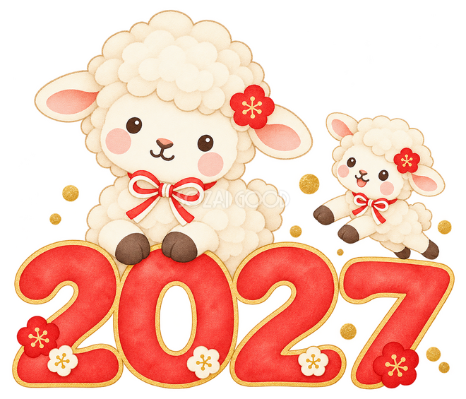 2027と跳ねる子羊