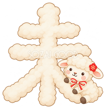 羊毛の未のイラスト｜未年のかわいい無料素材 104438