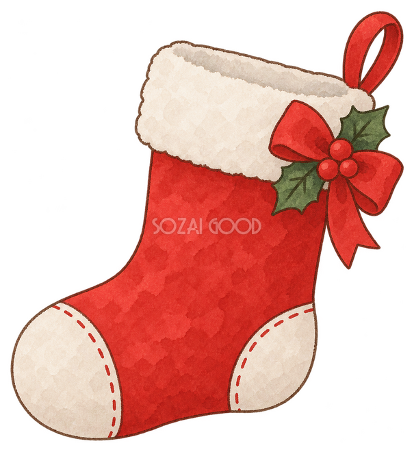 赤いクリスマス靴下イラスト 赤いクリスマス靴下イラスト