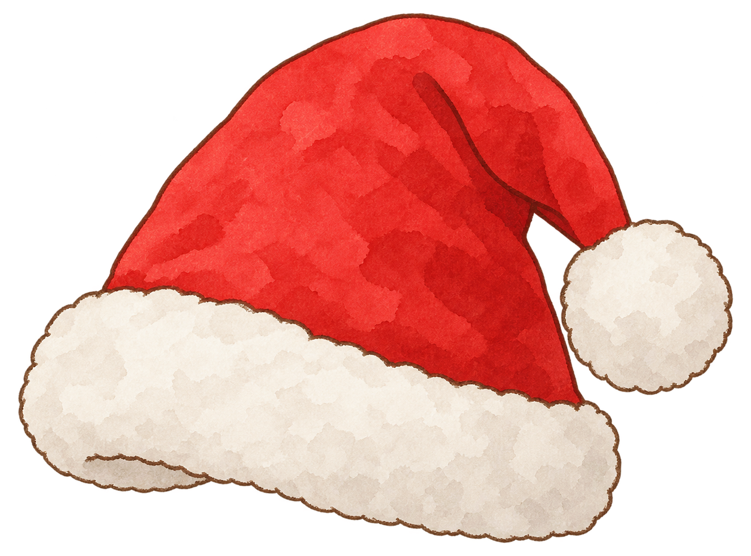 赤いクリスマス帽子の水彩イラスト｜クリスマスの無料素材 104517に写真・文字を入れる