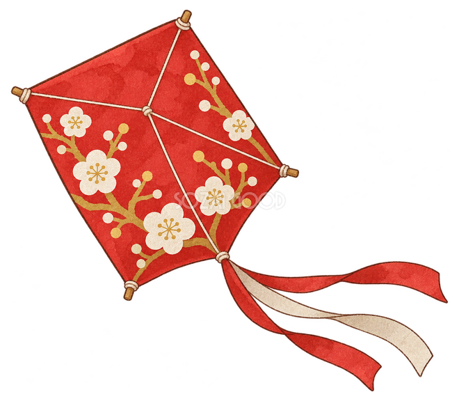 和柄の凧イラスト 和柄の凧イラスト