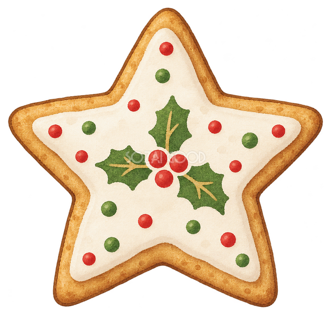 クリスマスの星形クッキーイラスト クリスマスの星形クッキーイラスト