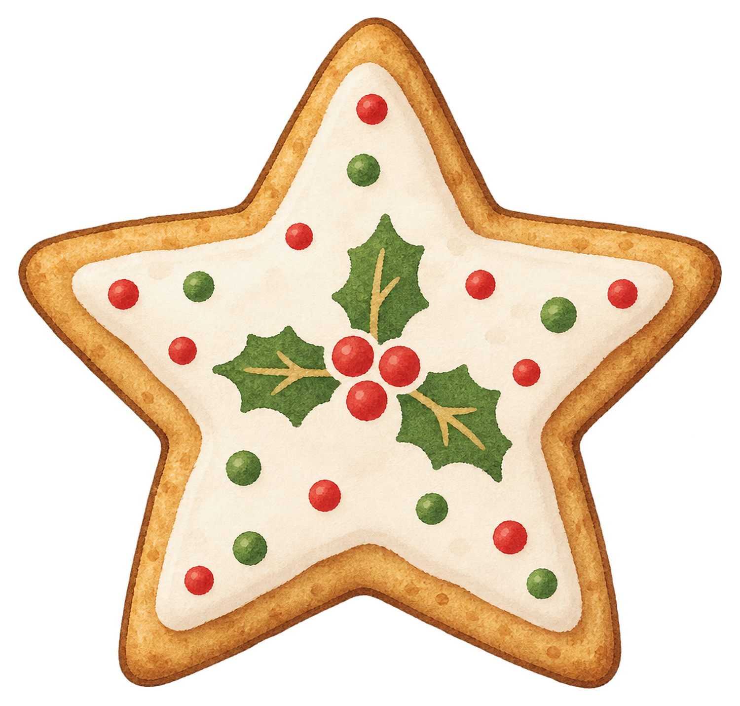 クリスマスの星形クッキーの水彩イラスト｜クリスマスの食べ物の無料素材 104631に写真・文字を入れる