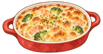 グラタンの水彩イラスト｜クリスマスの食べ物の無料素材 104639