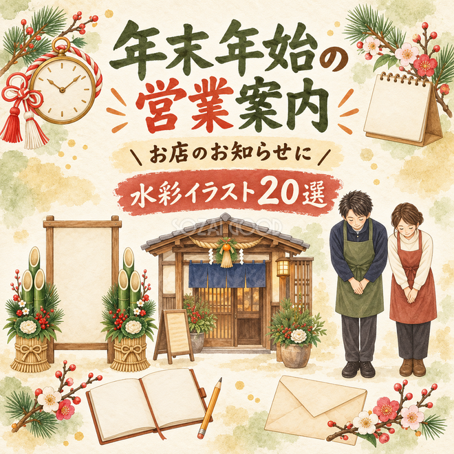 年末年始の営業案内用素材20選