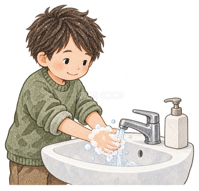 手を洗う男の子イラスト 手を洗う男の子イラスト