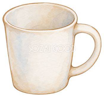 無地のうがい用コップの水彩イラスト｜冬の生活習慣の無料素材 104886